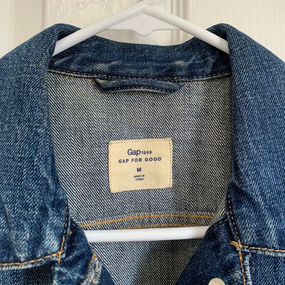 Gap medium wash rainbow embroidered logo denim jacket medium - Picture 7 of 8